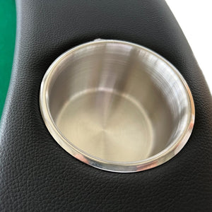 English Elm Ino Design 94 Inch Oval Felt Poker Table Seats Ten with Casters and Cup Holders Green W2748P321635