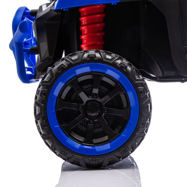 English Elm 24v Two Seat Kids Electric Dump Truck Six Wheel 4wd Utv with Parental Remote Blue W1578P268993