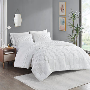 Urban Habitat Bennett Modern/Contemporary 3 Piece Chenille Duvet Cover Set UH12-2474 Off-White