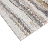 Madison Park Riley Modern/Contemporary Watercolor Abstract Stripe Woven Area Rug MP35-7588 Blue/Tan