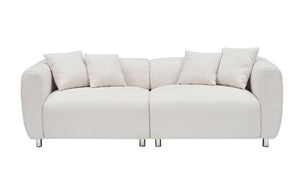English Elm 89 Inch Lambswool Three Seater Sofa Solid Wood Frame with Metal Legs for Living Room W1658P328919