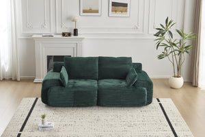 English Elm Modern 2-Seater Memory Foam Sofa - Pet-Friendly Corduroy Loveseat, Cloud Comfort, No Assembly! W3723P346959