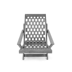 English Elm Pinecrest Outdoor Folding Lounge Chair Recycled Hdpe Reclining Patio Seat with Cushion Gray B2745P409688