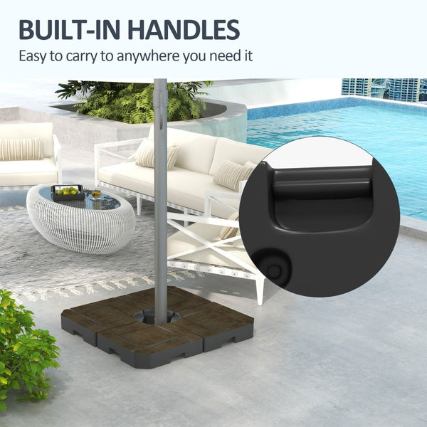 English Elm Outsunny 4 Piece Fillable Umbrella Base Weight Set - Secure Your Offset Umbrella With 175-230 Lbs Capacity! W2225P174206-GIGA