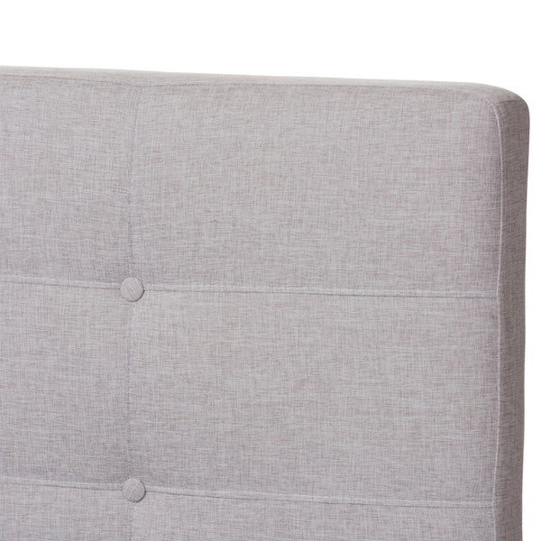 Baxton Studio Baxton Studio Valencia Mid-Century Modern Upholstered Platform Bed with Button-Tufted Headboard Full BBT6662-Greyish Beige-Full