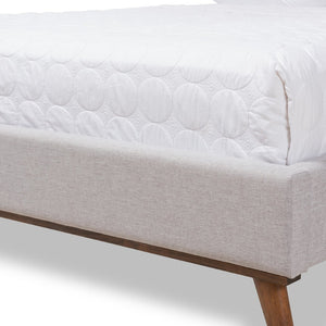 Baxton Studio Baxton Studio Valencia Mid-Century Modern Upholstered Platform Bed with Button-Tufted Headboard Full BBT6662-Greyish Beige-Full