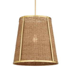 Deauville Pendant Light - Exquisite Handmade Seagrass & Brass Fixture for Elegant Home Décor