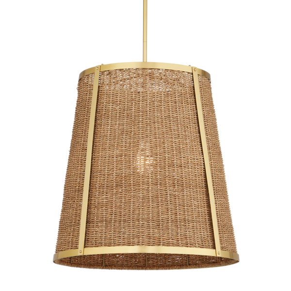 Deauville Pendant Light - Exquisite Handmade Seagrass & Brass Fixture for Elegant Home Décor