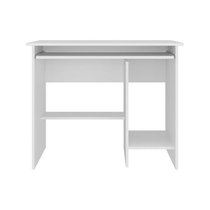 English Elm Koyuk White Computer Desk with Keyboard Tray Cpu Storage and Lower Shelf for Home Office B097P474288