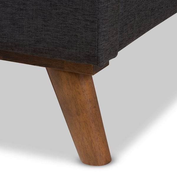 Baxton Studio Baxton Studio Valencia Mid-Century Dark Grey Upholstered Platform Bed with Stylish Design and Comfort Queen BBT6662-Dark Grey-Queen