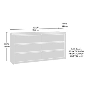 English Elm Dresser, Versatile Brown Finish With Six Drawers - Durable Engineered Wood For Organized Storage B356P367729