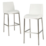 Christopher Knight Home® - Noble House - Vasos White Leather Barstool (Set of 2)