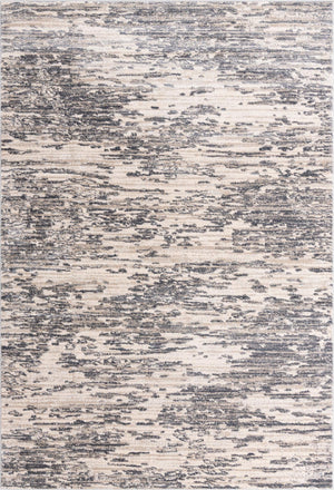 Unique Loom Oasis Water Machine Made Abstract Rug Gray, Ivory/Beige/Blue/Navy Blue 7' 0" x 10' 0"