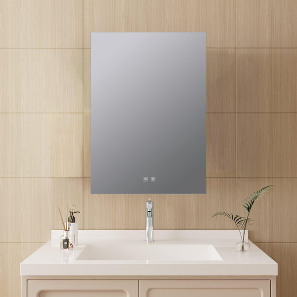 English Elm Vellum Frameless Led Backlit Vanity Mirror with Defogger for Modern Bathrooms B2731P478336