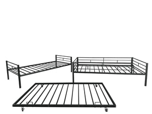 English Elm Separatable Twin-Over-Twin Bunk Bed With Trundle: Durable, Flexible, Space-Saving & Easy Setup! W427P292989-GIGA