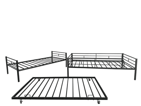 English Elm Separatable Twin-Over-Twin Bunk Bed With Trundle: Durable, Flexible, Space-Saving & Easy Setup! W427P292989-GIGA