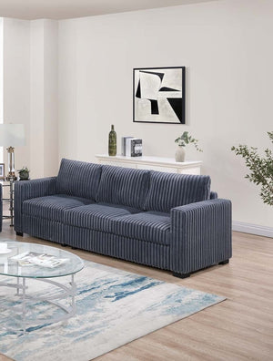 English Elm Uniform 2-Piece Sofa Set Dark Gray Wide-Welt Corduroy - Plush Back Cushions, Square Arms, 97" sofa B011S01744