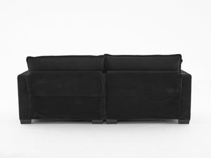 English Elm L Shape Sofa Couch With Usb Charging, Cup Holder, Stylish Corduroy Fabric, Compact 2-Seater With Ottoman W2100S00139