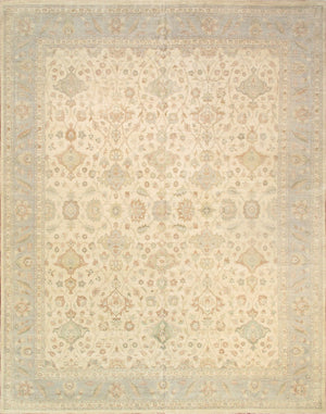 Pasargad Home Melody Hand-Knotted Wool Rug - Timeless Ivory Design for Elegant Home Decor
