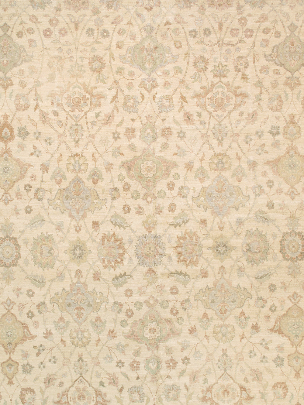 Pasargad Home Melody Hand-Knotted Wool Rug - Timeless Ivory Design for Elegant Home Decor