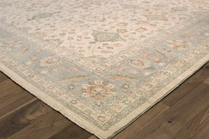 Pasargad Home Melody Hand-Knotted Wool Rug - Timeless Ivory Design for Elegant Home Decor