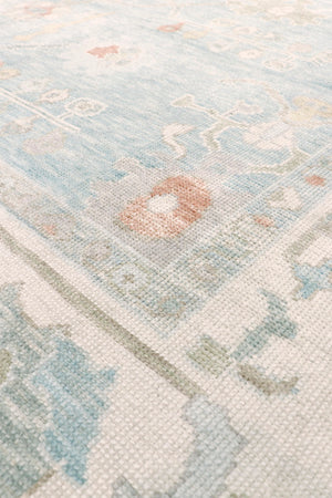 Pasargad Home Turkish Oushak Hand-Knotted Wool Area Rug - Elegant Floral Design 9'5" x 12'11"