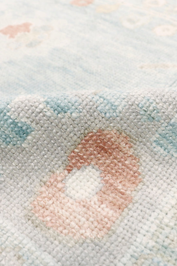 Pasargad Home Turkish Oushak Hand-Knotted Wool Area Rug - Elegant Floral Design 9'5" x 12'11"