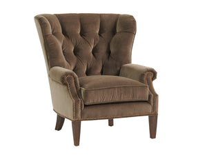 Lexington Atwater Elegant Transitional Seating With Tufted Back And Artisan-style Metal Bases In Walnut Finish   7836-11-40