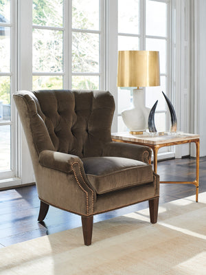 Lexington Atwater Elegant Transitional Seating With Tufted Back And Artisan-style Metal Bases In Walnut Finish   7836-11-40