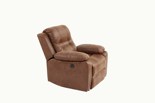 English Elm Modern Leatherette Power Recliner with Usb Port Plush Arms for Living Room Comfort B011P467870