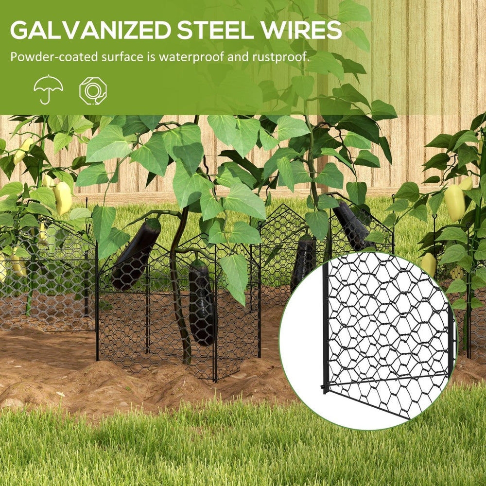 English Elm Outsunny Garden Chicken Wire Cloches, 4 Pack Metal Crop Cages For Plant Protection, Black Finish W2225P174503-GIGA