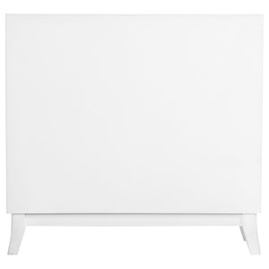 English Elm Carillon Honeycomb Relief White Accent Cabinet with Sculptural Doors for Entryway Storage B062P441318