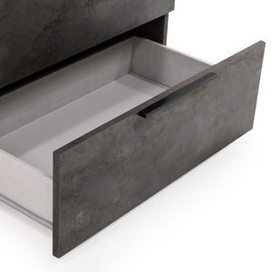 VIG Furniture Ferrara Volcano Oxide Grey Chest — Modern Italian 5-Drawer Dresser, Soft-Close Rolls, Textured Finish VGACFERRARA-GRY-A-CHEST