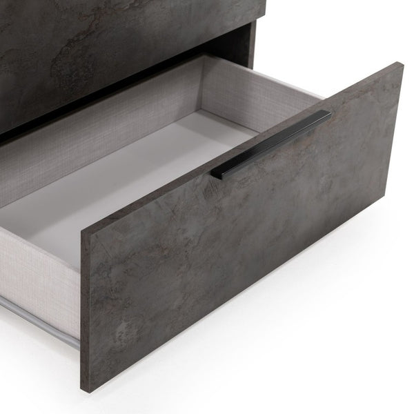 VIG Furniture Ferrara Volcano Oxide Grey Chest — Modern Italian 5-Drawer Dresser, Soft-Close Rolls, Textured Finish VGACFERRARA-GRY-A-CHEST