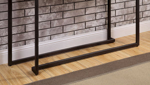 English Elm Modern Contemporary Sofa Table with High Gloss Lacquer Top and Sleek Metal Frame for Entryway Decor Gunmetal,White 48 L x 30 W x 6 H B2741S00429