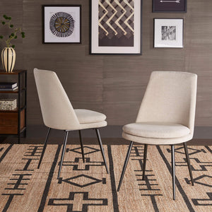Aurthur Velvet Upholstered Dining Chair Mid-century Style with Splayed Wood Legs