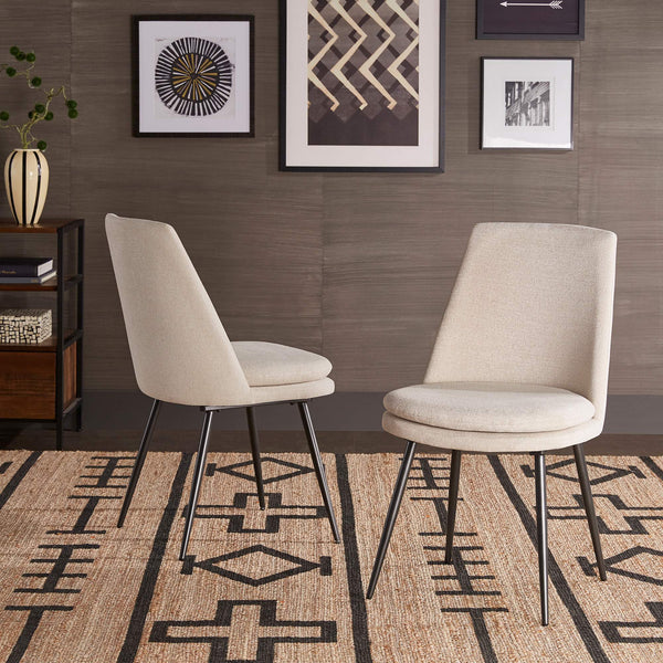 Aurthur Velvet Upholstered Dining Chair Mid-century Style with Splayed Wood Legs