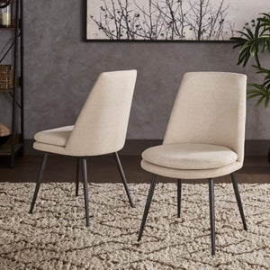 Aurthur Velvet Upholstered Dining Chair Mid-century Style with Splayed Wood Legs