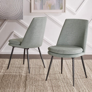 Aurthur Velvet Upholstered Dining Chair Mid-century Style with Splayed Wood Legs