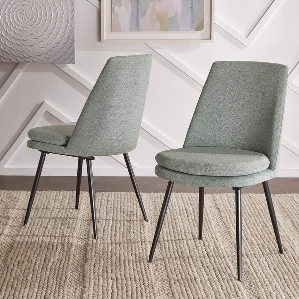 Aurthur Velvet Upholstered Dining Chair Mid-century Style with Splayed Wood Legs