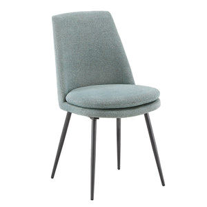 Aurthur Velvet Upholstered Dining Chair Mid-century Style with Splayed Wood Legs