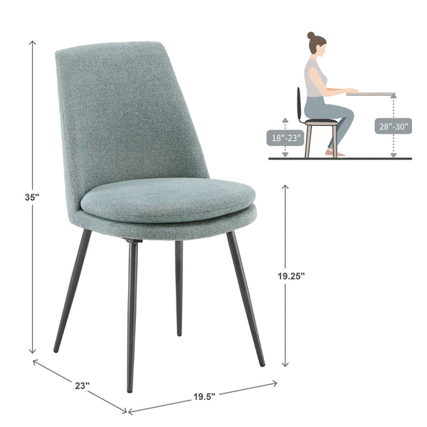 Aurthur Velvet Upholstered Dining Chair Mid-century Style with Splayed Wood Legs