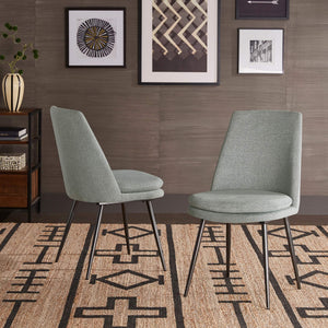 Aurthur Velvet Upholstered Dining Chair Mid-century Style with Splayed Wood Legs