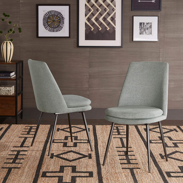 Aurthur Velvet Upholstered Dining Chair Mid-century Style with Splayed Wood Legs