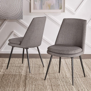 Aurthur Velvet Upholstered Dining Chair Mid-century Style with Splayed Wood Legs