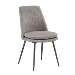 Aurthur Velvet Upholstered Dining Chair Mid-century Style with Splayed Wood Legs