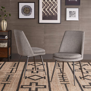 Aurthur Velvet Upholstered Dining Chair Mid-century Style with Splayed Wood Legs