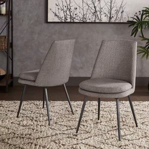 Aurthur Velvet Upholstered Dining Chair Mid-century Style with Splayed Wood Legs