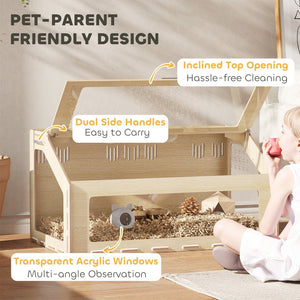 English Elm 39 Inch Oak Mdf Hamster Habitat with Acrylic Windows and Openable Top Panel T3971P407440