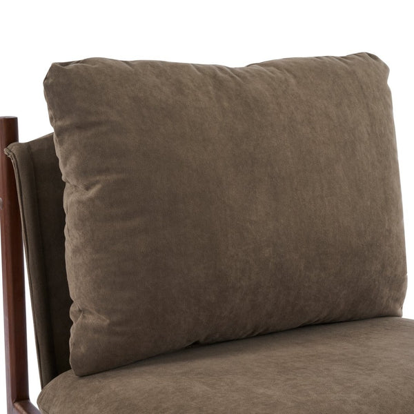 English Elm Vista Mid-century Accent Chairs Mocha Upholstered Natural Wood Frame Set of 2 N767P366304E